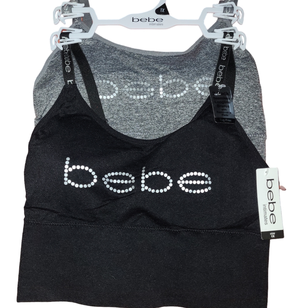 💕HP💕NWT BeBe 2pack Seamless Longline Bramis💕Size 1X